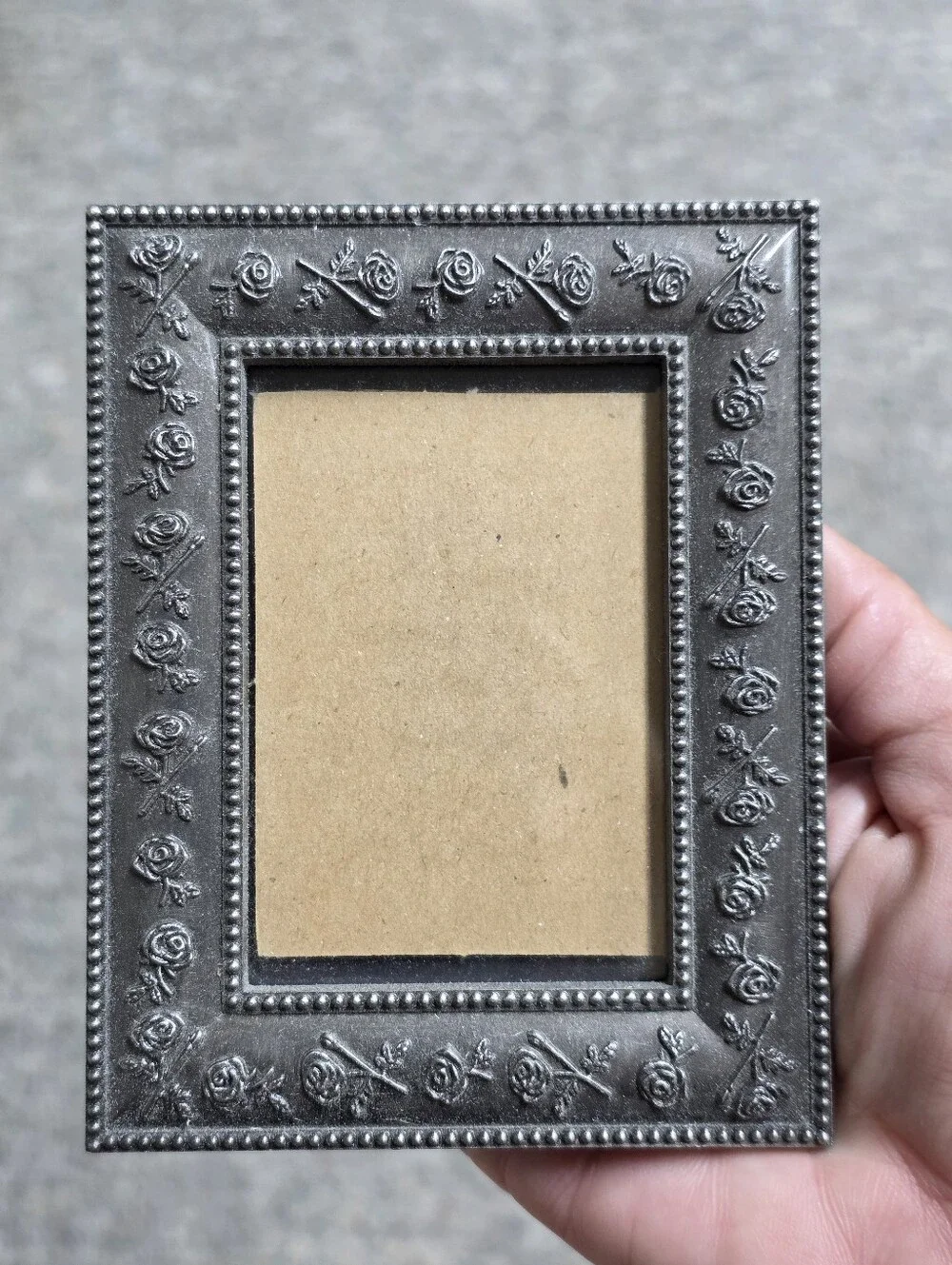 Studio Decor Pewter Mini Rose Frame